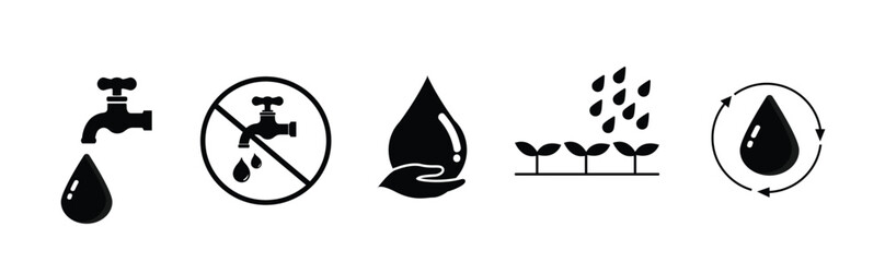 water icon set