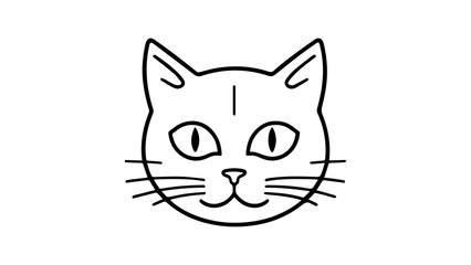 cute cat illustration in vector on white background simple