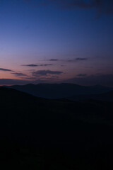 landscape in the mountains, sunset, sunrise