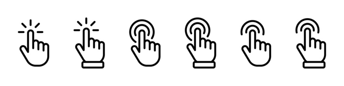 Click hand cursor icon set