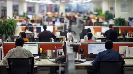 Fototapeta premium Diverse Multinational Corporation Workspace with Global Team of International Employees