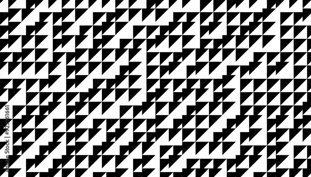Poster black and white abstract geometric pattern. triangle pattern with abstract postioning. vector illust