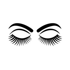 Eyelashes logo icon design template vector (5)