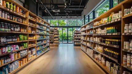 Vibrant Health and Wellness Store with Top-Selling Supplements and Well-Being Products