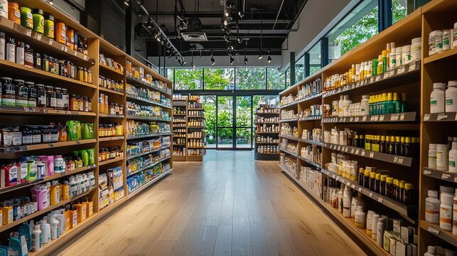 Vibrant Health and Wellness Store with Top-Selling Supplements and Well-Being Products