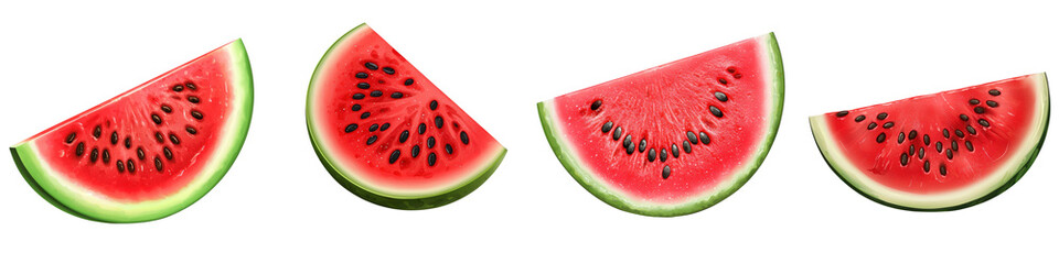 Fresh and juicy watermelon slices arranged beautifully for a refreshing summer treat. Perfect for food photography.