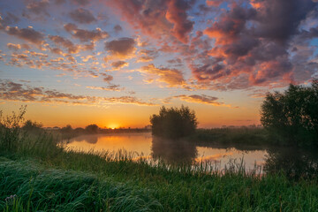 sunrise over the field
