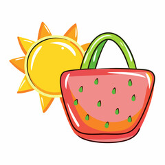 Handbag female with sun summer on a isolated white background (4)