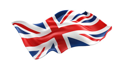 UK flag waving on transparent background