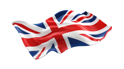 UK flag waving on transparent background