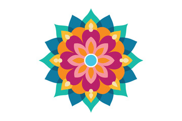 Colorful mandala in hand drawn style