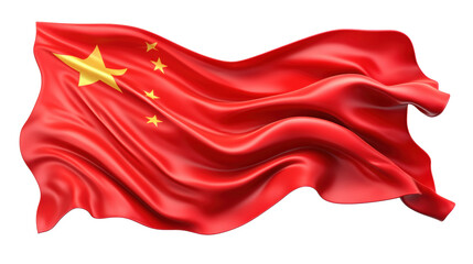 Chinese National Flag on Transparent Background