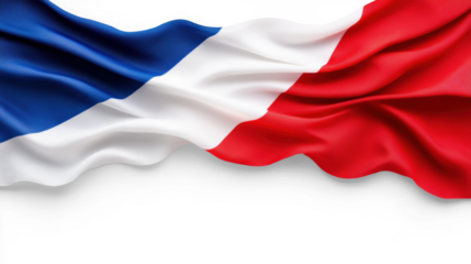 French flag waving on a transparent background