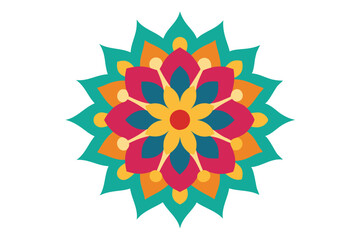 Colorful mandala in hand drawn style