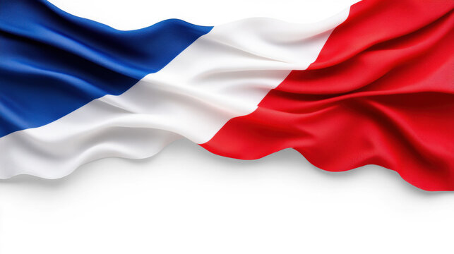 French flag waving on a transparent background