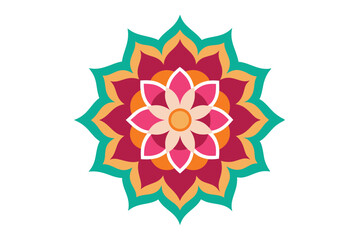 Colorful mandala in hand drawn style