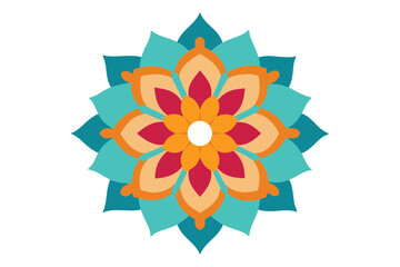 Colorful mandala in hand drawn style