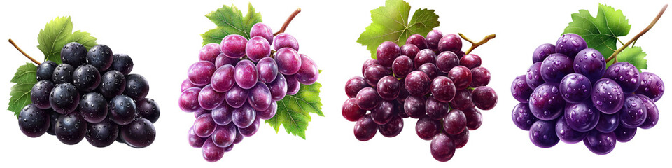 Fototapeta premium A vibrant collection of various grape types showcasing rich colors and textures, perfect for culinary and design inspirations.