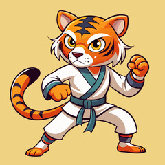 tiger karate kimono judo taekwondo vector sport mascot