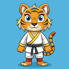tiger karate kimono judo taekwondo vector sport mascot