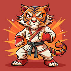 tiger karate kimono judo taekwondo vector sport mascot