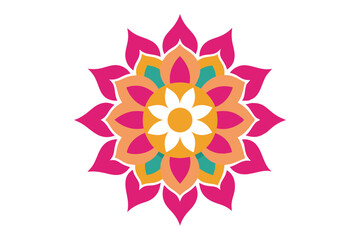 Colorful mandala in hand drawn style