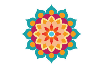 Colorful mandala in hand drawn style