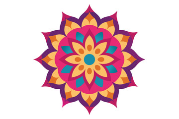 Colorful mandala in hand drawn style