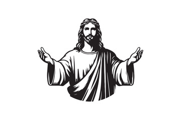 Jesus had silhouette vector illustration