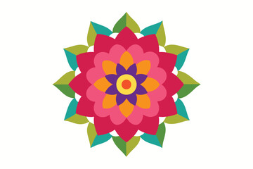 Colorful mandala in hand drawn style