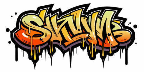 Graffiti font vector spray urban alphabet, street wall hand drawn letters, hip-hop modern style. Grunge drip print, fashion texture lettering splash, creative poster handwriting. Black graffiti font