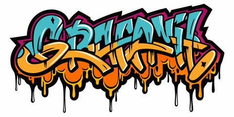 Graffiti font vector spray urban alphabet, street wall hand drawn letters, hip-hop modern style. Grunge drip print, fashion texture lettering splash, creative poster handwriting. Black graffiti font