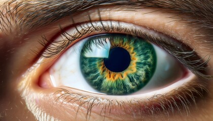 Fototapeta premium Close Up of Green Eye. Green Iris. 