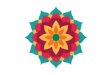 Colorful mandala in hand drawn style