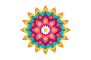 Colorful mandala in hand drawn style