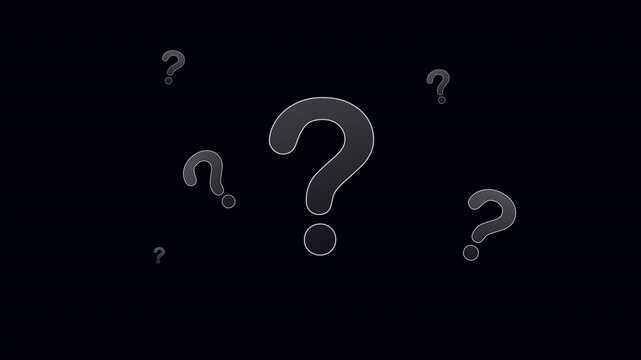 question mark background animation with black background