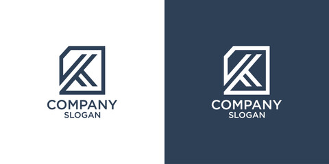 letter k abstract geometry logo vector design