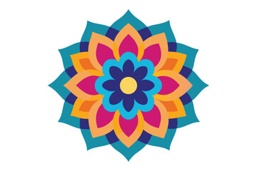 Colorful mandala in hand drawn style