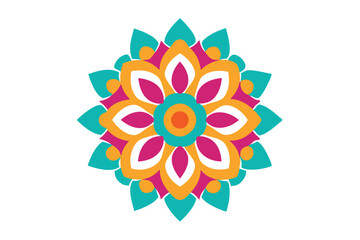 Colorful mandala in hand drawn style