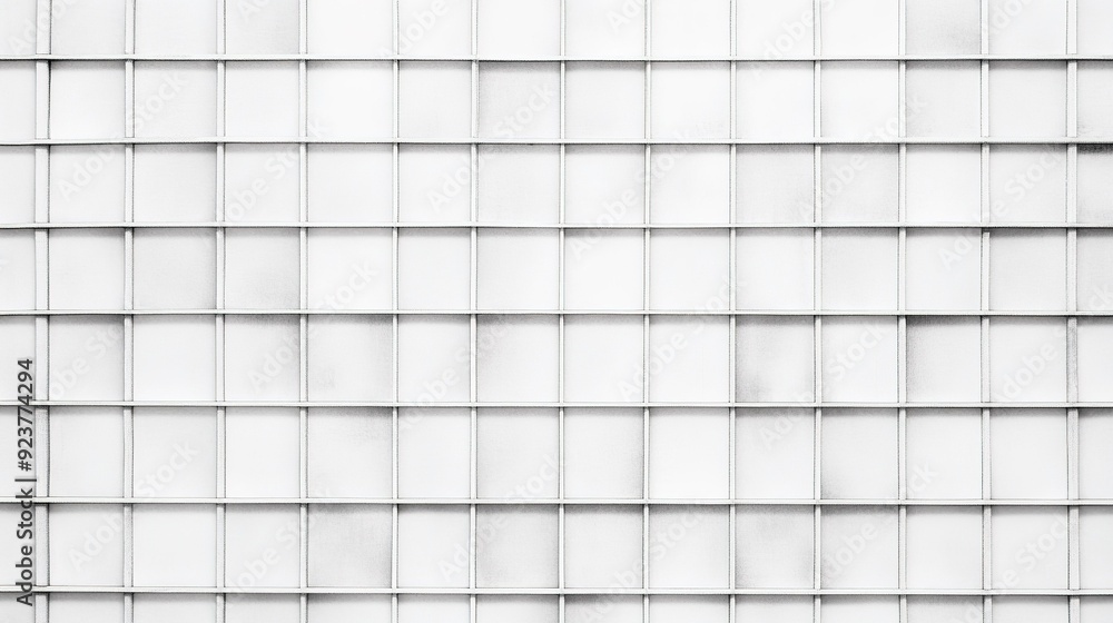 Poster textured white grid wall with uniform squares in a minimalistic design
