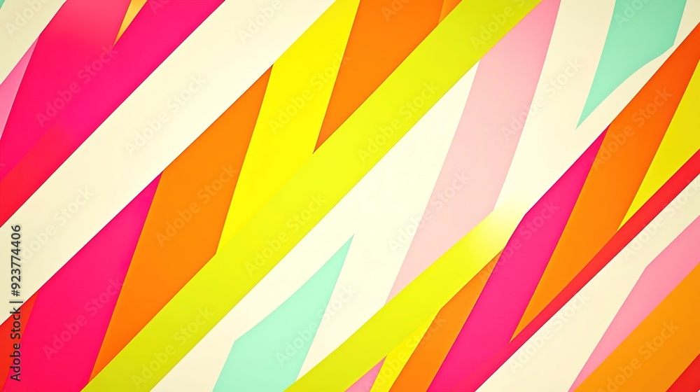 Poster colorful abstract geometric shapes with vibrant patterns and angles