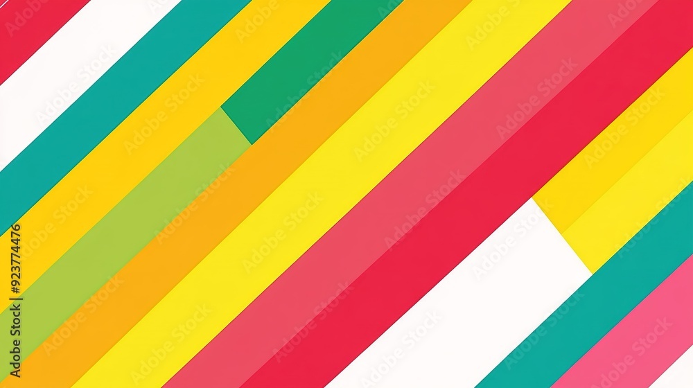 Poster colorful diagonal stripes create vibrant abstract pattern in a modern design setting