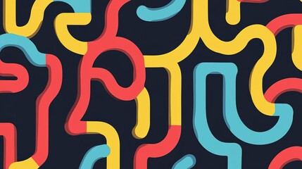 Obraz premium Abstract colorful lines resembling human faces on a dark background