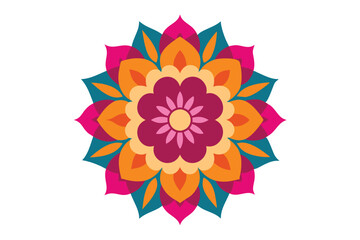 Colorful mandala in hand drawn style