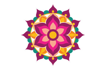 Colorful mandala in hand drawn style