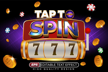 editable 3d text effect tap to spin