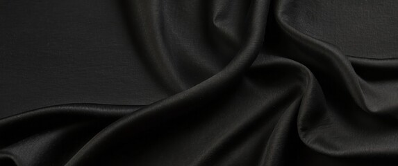 Obraz premium Smooth Black Fabric Draped with Gentle Curves