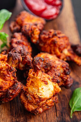 chicken wings barbecue fried bbqpoultry fresh meal food snack on the table copy space food background rustic top view
