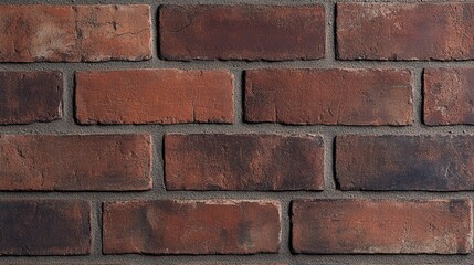 Obraz premium Close-up view of a rustic red brick wall with uneven textures and shades