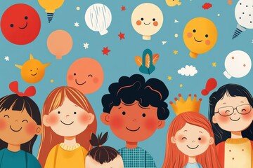 Empowering Students - Vibrant Hand-drawn Vector Illustration of Leadership Training for Personal Development Education